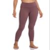 Colorfulkoala Women's High Waisted Tummy Control Workout Leggings 7/8 Length Yoga Pants with Pockets (XL, Dusty Red) view 2