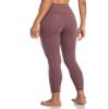 Colorfulkoala Women's High Waisted Tummy Control Workout Leggings 7/8 Length Yoga Pants with Pockets (XL, Dusty Red) view 4