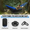 Camping Hammock Double & Single Portable Hammock with Tree Straps, Lightweight Nylon Parachute Hammocks Camping Accessories Gear for Indoor Outdoor Backpacking, Travel, Hiking, Beach Black & Sapphire view 4