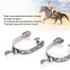 Zerodis Horse Spurs, 2PCS Stainless Steel Exquisite Pattern Horse Boot Spurs Decoration with Gear Reining Horse Cowboy Show Spurs view 3