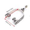 Zerodis Horse Spurs, 2PCS Stainless Steel Exquisite Pattern Horse Boot Spurs Decoration with Gear Reining Horse Cowboy Show Spurs view 4