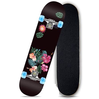 TXTC Four-Wheel Standard Skateboards for Beginners/Children/Adults/Teenagers with 7 Lays Maple Deck and Colorful Flashing Wheels Suitable for Kids Outdoor Sports (Color : D)