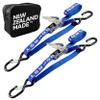 Stainless Boat Tie Down Straps to Trailer (Pack of 2) - 2,400lbs Break - 1" x 2.5 Heavy Duty Ratchet Boat Straps UV Treated - Made in New Zealand view 1