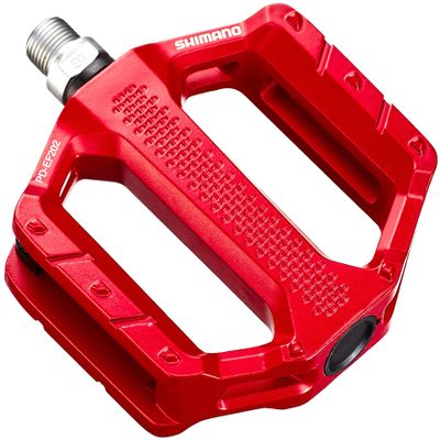 SHIMANO Pedals PD-EF202 MTB Flat Pedals, red, 9/16 inches, EPDEF202R