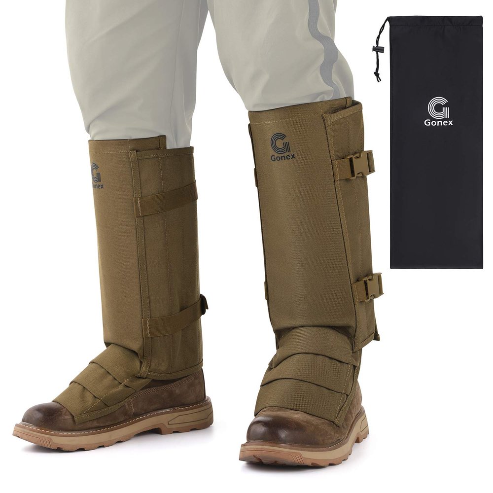 Gonex Snake Gaiters, Waterproof Snake Guards, Snake Bite Protection for Lower Legs, Snake Proof Gaiters Fit for Men & Women, Adjustable Size, 1 Pair