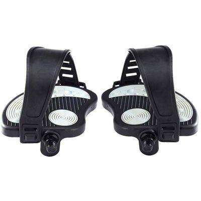 Beyoung Exercise Bike Pedals with Straps, 9/16" Stationary Recumbent Bike Pedals for Indoor Exercycle Bike,Spin Bike,Toe Cages for Peloton Bike, 1 Pair