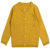 Ncycullo Baby Girl's Long Sleeve Cardigan Little Girl Button Sweater Crew Neck Cardigans Sweater 121 Mustard 3-4Y view 1
