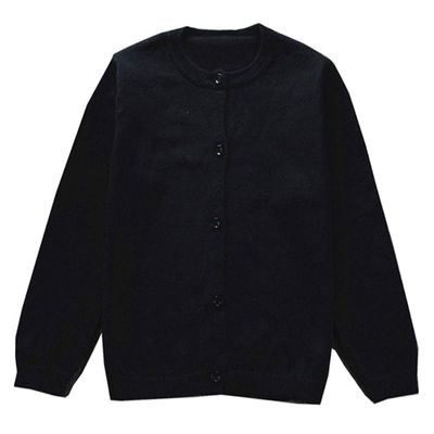 Ncycullo Baby Girl's Long Sleeve Cardigan Little Girl Button Sweater Crew Neck Cardigans Sweater 121 Black 3-4Y