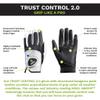 HIRZL Trust Control 2.0 Ladies Golf Gloves, All Weather Womens Golf Glove (White/Black) | Kangaroo Leather Palm | Cabretta Leather Backhand | Trusted by Pros | Ultimate Grip, Small, Worn on Left Hand view 2