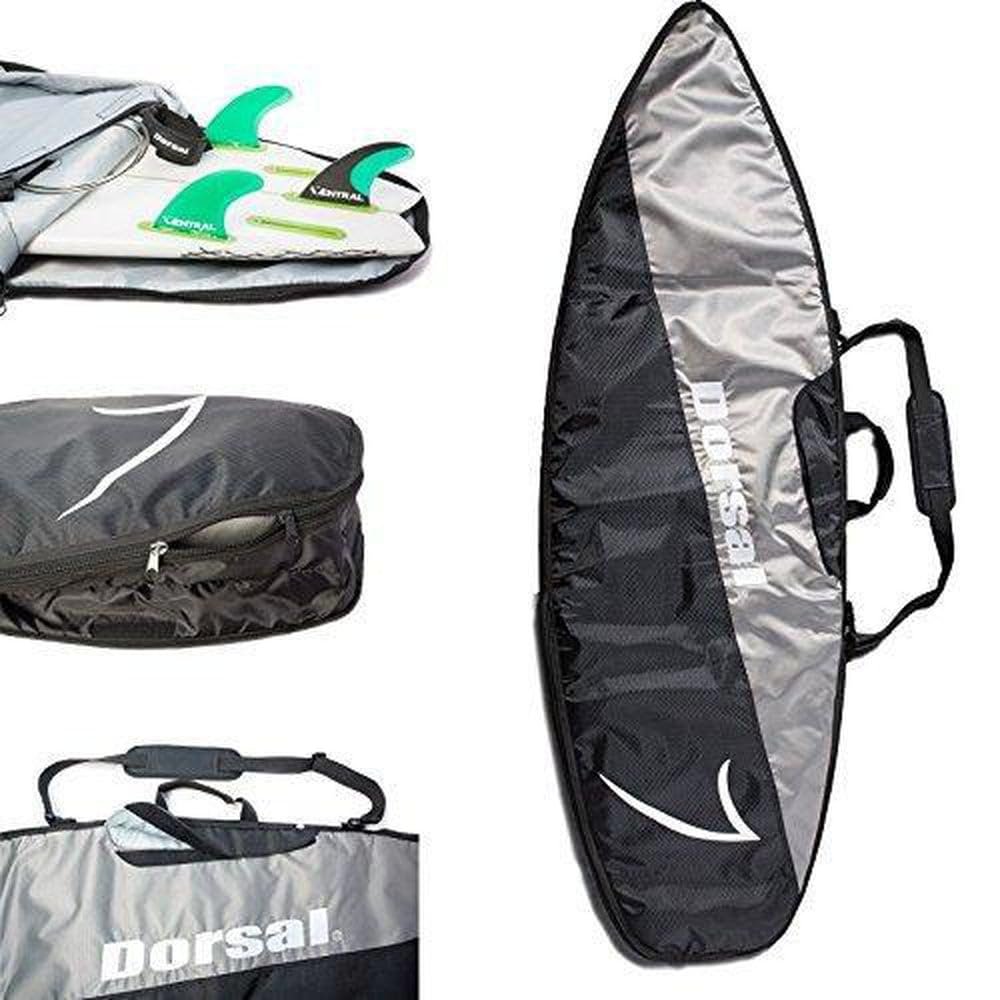 DORSAL Travel Shortboard and Longboard Surfboard Board Day Bag Cover Black/Grey Nylon