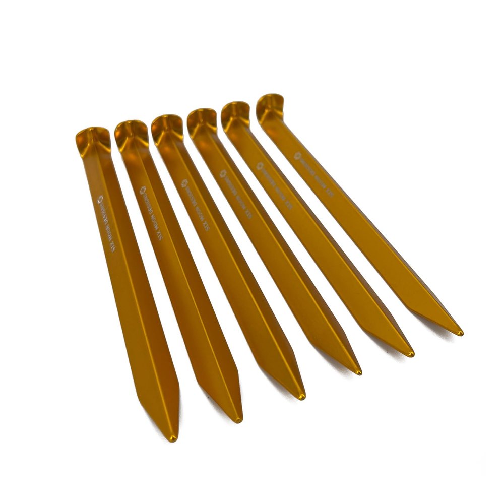 Six Moon Designs 6-Piece 7" Tent Stake Set - Durable Tent Pegs & Ground Stakes for All Six Moon Designs Tents & Tarps, Essential Camping Tent Accessories & Reliable Aluminum Tent Anchors