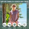Kanu Surf Women's UPF 50+ Short Sleeved Active Swim Shirt Rashguard & Workout Top, Heather Purple, X-Large view 2