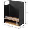 MyGift 2 Golf Bag Organizer with 2 Tier Burnt Wood Shelf for Shoes, Equipment and Hooks for Hat and Towels, Deluxe Matte Black Metal Golf Bag Storage Rack view 4