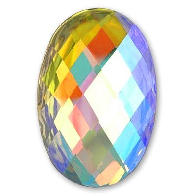 18 x 25mm Oval Resin Flatback Rhinestone by 20 pcs, CT-2180 (Crystal AB)