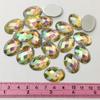 18 x 25mm Oval Resin Flatback Rhinestone by 20 pcs, CT-2180 (Crystal AB) view 2