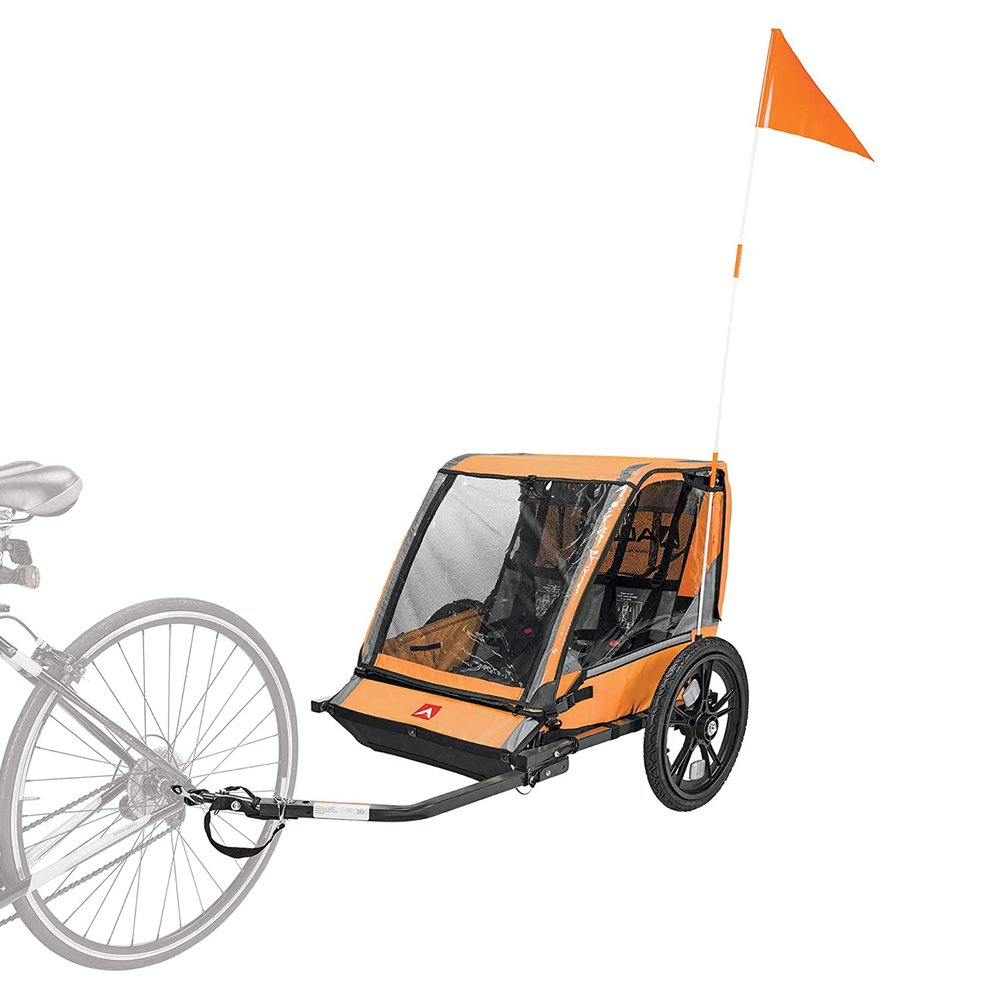 Allen Sports Hi-Viz 2-Child Bicycle Trailer, Model ET2-O, Orange