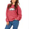chicka-d NCAA Arkansas Razorbacks Womens Corded Crew Pullover, Crimson, Large view 1