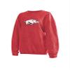 chicka-d NCAA Arkansas Razorbacks Womens Corded Crew Pullover, Crimson, Large view 2