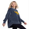 chicka-d NCAA West Virginia Mountaineers Womens Burnout Campus Pullover, Ink, Large view 2