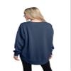 chicka-d NCAA West Virginia Mountaineers Womens Burnout Campus Pullover, Ink, Large view 3