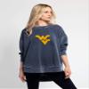 chicka-d NCAA West Virginia Mountaineers Womens Burnout Campus Pullover, Ink, Large view 4