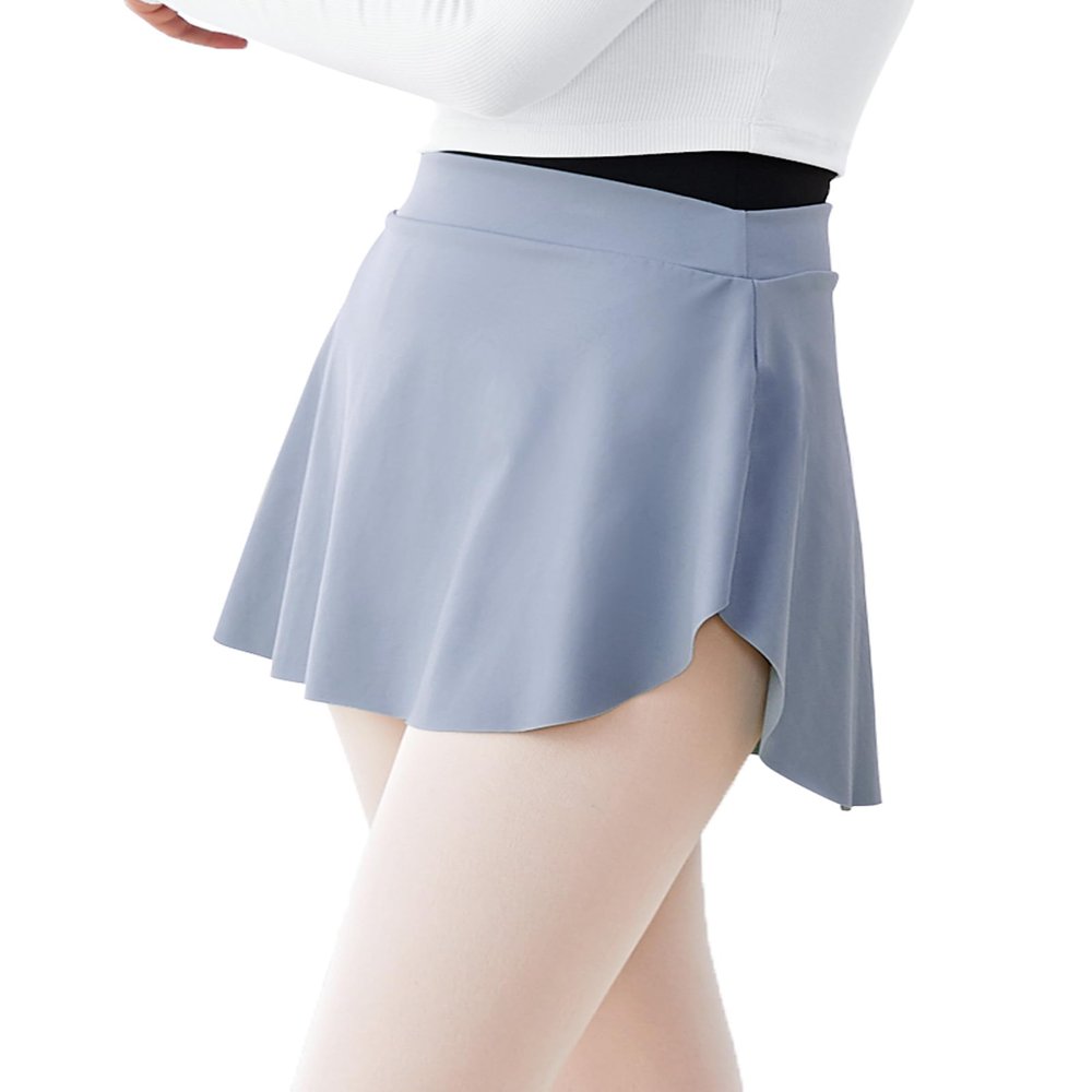 Daydance Gray Women Ballet Skirt with Low Split