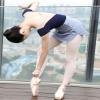 Daydance Gray Women Ballet Skirt with Low Split view 4