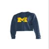 chicka-d NCAA Michigan Wolverines Womens Campus Cropped Hoodie, Ink, X-Large view 2