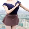 Daydance Adult Brown Women Ballet Skirt Pull On Mini Bullet Point Skirt for Dance view 4