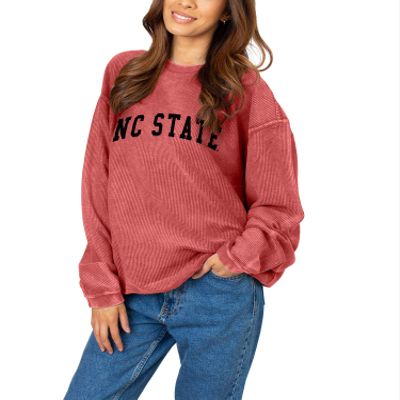 NCAA North Carolina State Wolfpack Womens Corded Sweatshirt, Red, Medium