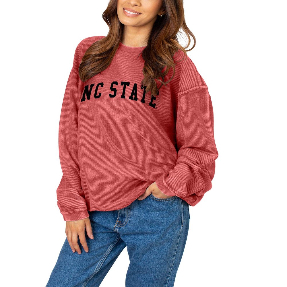 NCAA North Carolina State Wolfpack Womens Corded Sweatshirt, Red, Medium