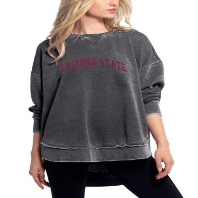 chicka-d NCAA Arizona State Sun Devils Womens Pullover Burnout Sweatshirt, Charcoal, X-Large, 480_NC_CA