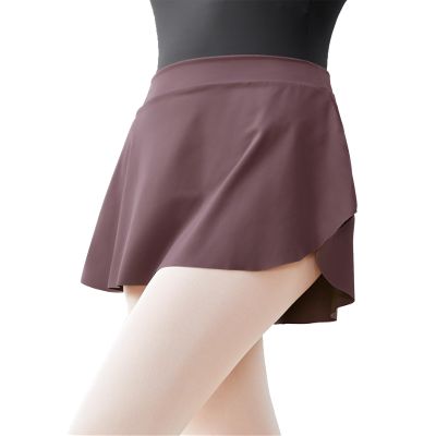 Daydance Brown Teen Girls Ballet Skirt Pull On Bullet Point Skirt for Dance