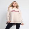 NCAA Virginia Tech Hokies Womens Pullover Burnout Sweatshirt, Oatmeal, Medium view 4