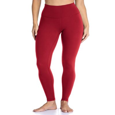 Colorfulkoala Women's High Waisted Tummy Control Workout Leggings Full Length Ultra Soft Yoga Pants 28" (M, Rose Red)