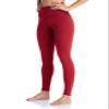 Colorfulkoala Women's High Waisted Tummy Control Workout Leggings Full Length Ultra Soft Yoga Pants 28" (M, Rose Red) view 2
