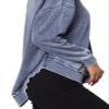 chicka-d NCAA Michigan Wolverines Womens Burnout Campus Pullover, Ink, Medium view 3