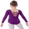 MOLLDAN Girls Long Sleeve Ballet Leotards Crisscross Straps Back Dance Tops(2QT5028-10-XL) view 1