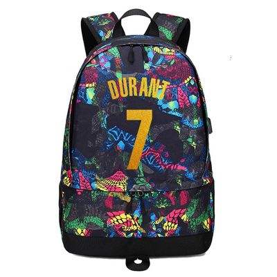 Basketball K-D-urant Ball Storage Backpack Sports Equipment Depositary Multifunctional Bag For Men Women (Red Pattern 1)