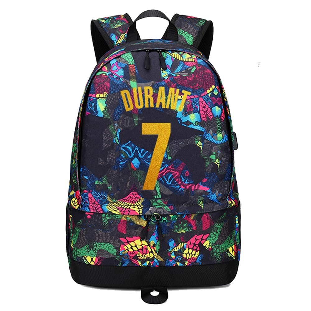Basketball K-D-urant Ball Storage Backpack Sports Equipment Depositary Multifunctional Bag For Men Women (Red Pattern 1)