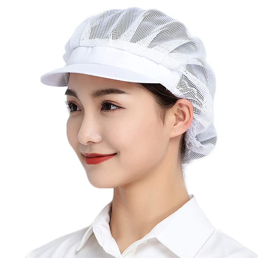 Jaspfct Women's Chef Hat Adjustable Hair Nets Kitchen Cooking Baking Caps HT003W1