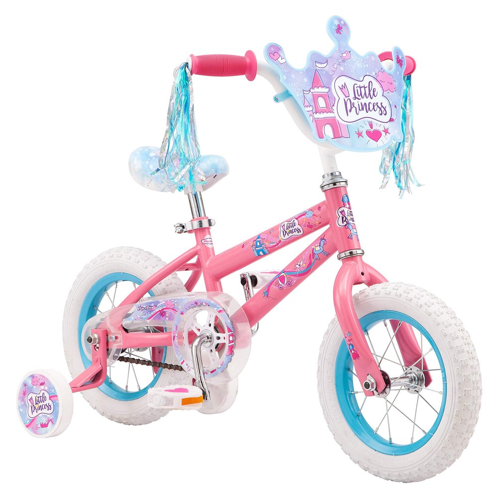 Pacific Princess Character Kids Bike for Boys and Girls Ages 3-5 Year Old, 12-Inch Wheels, Coaster Brakes, Adjustable & Quick Release Seat, Pink