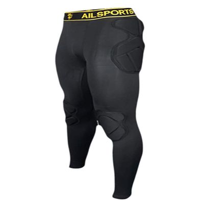 Men's Goalkeeper Padded Bike Trousers Football Protective Gear Set Training Suit for Soccer Rugby Basketball Paintball Hip Protector Pants