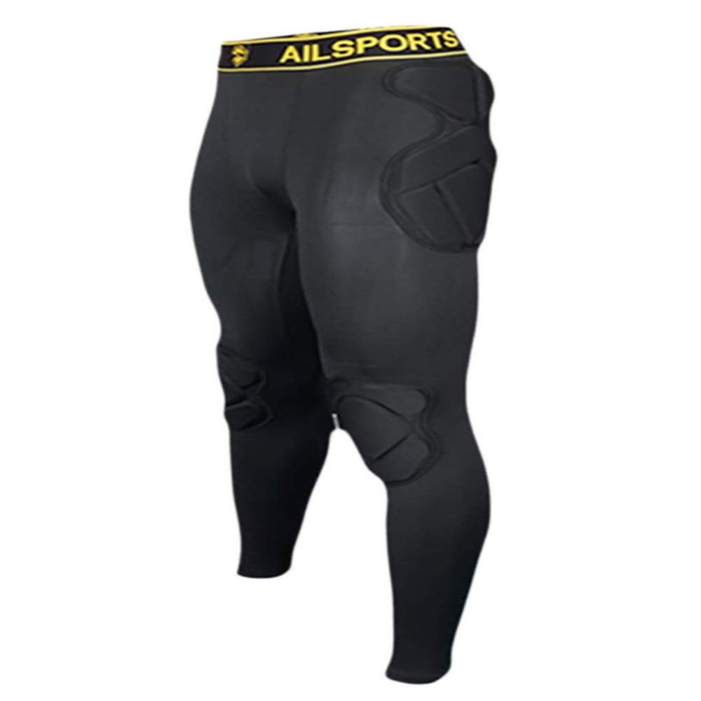 Men's Goalkeeper Padded Bike Trousers Football Protective Gear Set Training Suit for Soccer Rugby Basketball Paintball Hip Protector Pants