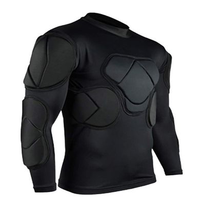Men's Long Sleeve Goalkeeper Padded Shirt Football Protective Gear Set Training Suit for Soccer Rugby Basketball Paintball Rib Protector Shirt