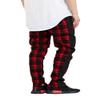 AIRNINE Men's Premium Twill Stretch Plaid Track Ankle Zip Jogger Pants S-5XL (Red, 3X-Large) view 2