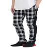 AIRNINE Men's Premium Twill Stretch Plaid Track Ankle Zip Jogger Pants S-5XL (Black, Small) view 1