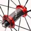 Bike Wheels 700C V/C Brake Double Wall Alloy Rim 40mm Bicycle Wheel Set 8-11 Speed Carbon Fiber Cassette Hubs QR Sealed Bearing (Size : Red hub) view 4