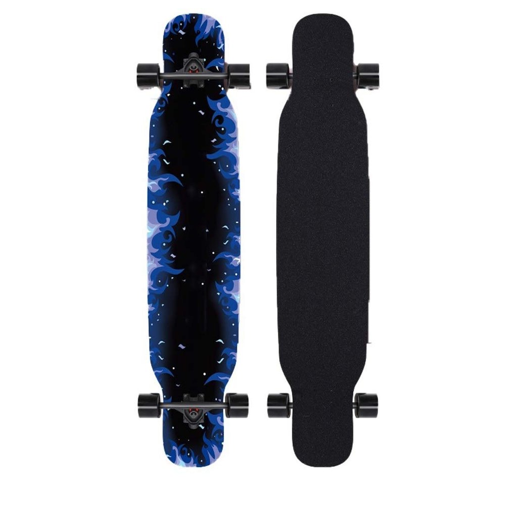TXTC Longboard Skateboarding Professional Skateboard with PU High Elastic Flash Wheel,ABEC-11 Bearing, Complete Skateboards for Beginners Adult Boys and Girls Teenagers (Color : A)