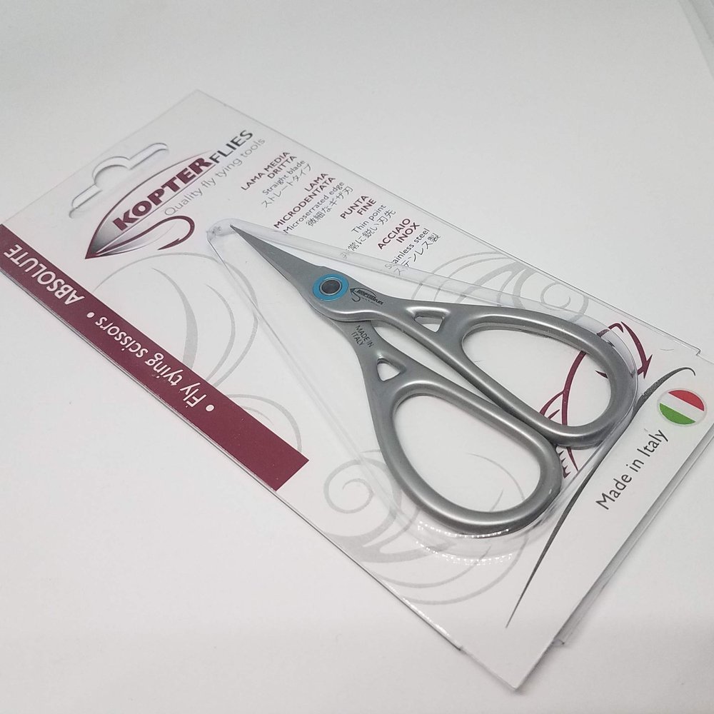 Hareline Kopter Flies Absolute Micro-Serrated Fly Tying Scissors- 3 3/4" Straight